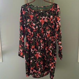 J. Crew Factory Floral Dress - Green and Pink